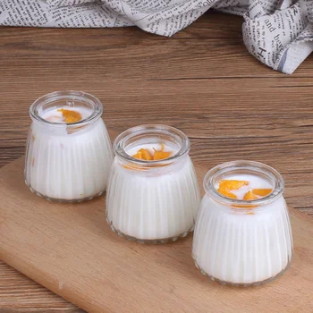 

6pcs Glass Cup Useful Durable Practical Yogurt Cup Creative Pudding Cup Water Cup for Home Restaurant Kitchen