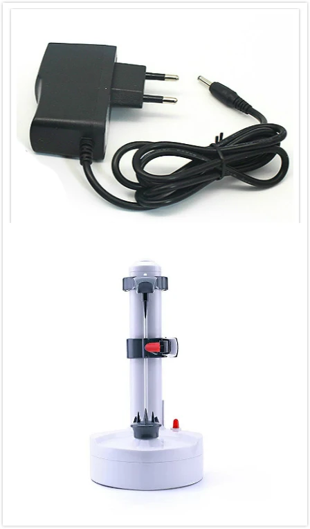 White with EU plug Нержавеющая сталь многофункциональный Электрический Овощечистка автоматический нож для удаления кожуры Фруктов Овощей Резак три запасных лезвия Картофелечистка машина - Цвет: White with EU plug