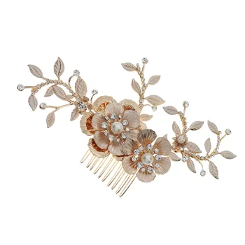 

1pc Rhinestone Headdress Charming Fashion Flower Shape Headwear Bridal Headdress Rhinestone Hair Comb Wedding Headdress for Brid