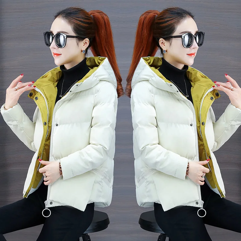

Short Loose-Fit Versatile Cotton-padded Jacket Coat Female Coat 2019 Winter New Style Thick Warm Students down Jacket Cotton-pad