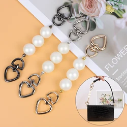 Fashion Chain Strap Pearl Extension Chain Decorate Metal Chain Bag Strap Women Bag Heart Buckle Bag Accessories Chain Belt Strap