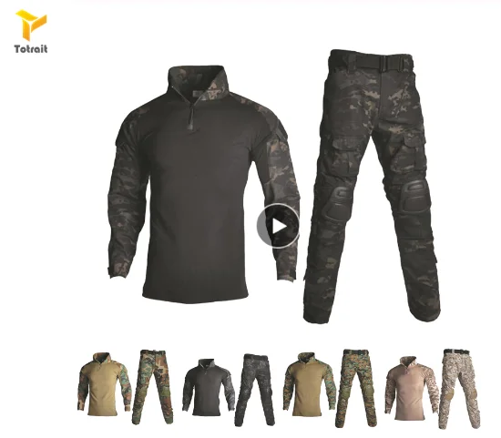 Новая военная униформа рубашка и брюки с наколенниками налокотниками уличный