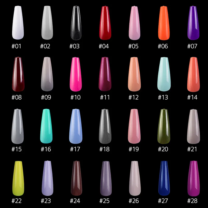 1 Box Of 100pcs Full Cover Coffin Nails Long Acrylic Ballerina False Nail Tips Multicolor Artificial Fake Nails Press On Nails False Nails Aliexpress