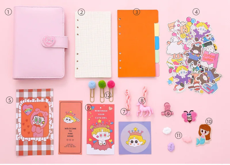 Цвет: желтый Kawaii notebook A6 Binder Bullet Journal корейские девочки Сделай Сам органайзер для планирования мероприятий записная книжка на спирали набор милый дорожная инструкция - Цвет: Цвет: желтый