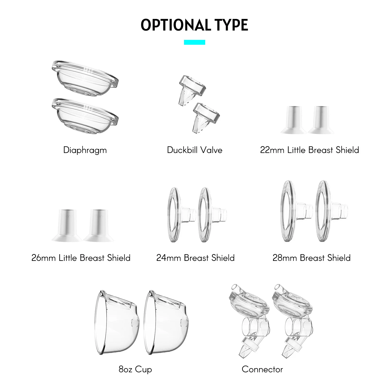 Youha Elektrische Borstkolf Vervanging Accessoire 2 Stuks Connector Soft Food-Grade Siliconen Voor De Ins Wearable Borstkolf