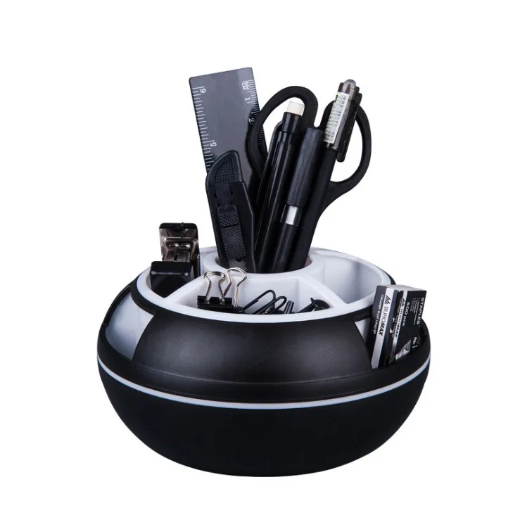 

360 Degrees Rotation Pen Holder Desk Organizer Stand Round Pencil Storage Stationery Container School Spplies Accessories for Of