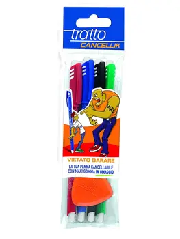 

Stretch Cancellik, envelope with 4 pens erasable and rubber in free gift pens