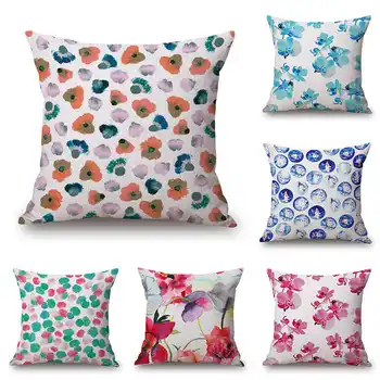 

Fashion Watercolour Flower 18" Waist Cushion Pillow Case Cover Office Home House Sofa Chair Decor