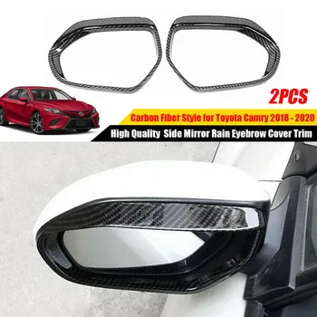 

Fit For Toyota Camry 2018-2020 Carbon Fiber Side Mirror Rain Eyebrow Cover Trim Easy To Use And Affordable