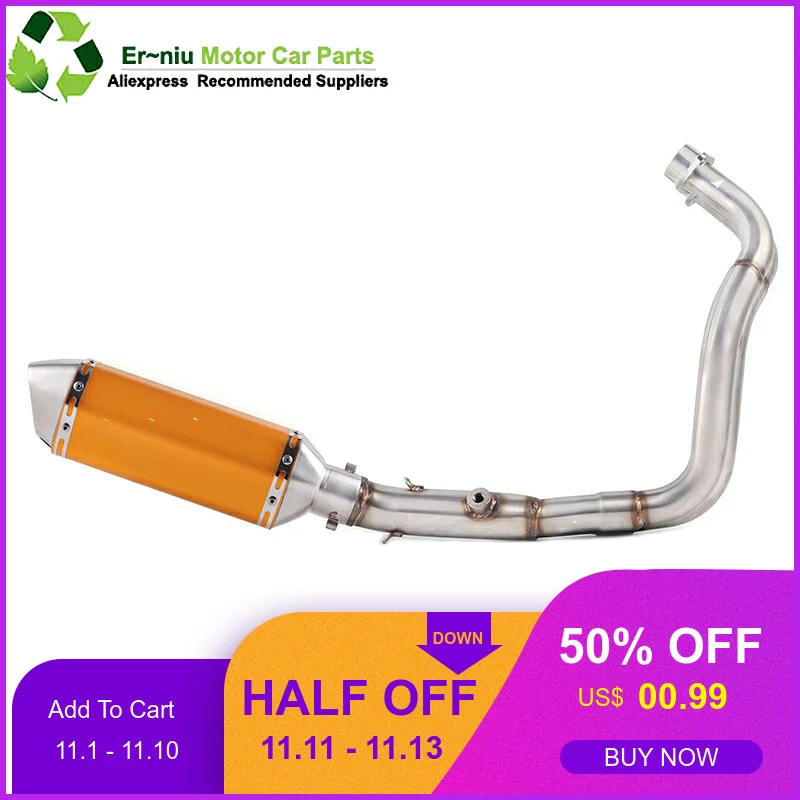 

MT07 Full System Motorcycle Exhaust Pipe Modified Front Middle Link Pipe Motorbike Muffler Slip-On For yamaha MT-07 YZ07 YZ-07