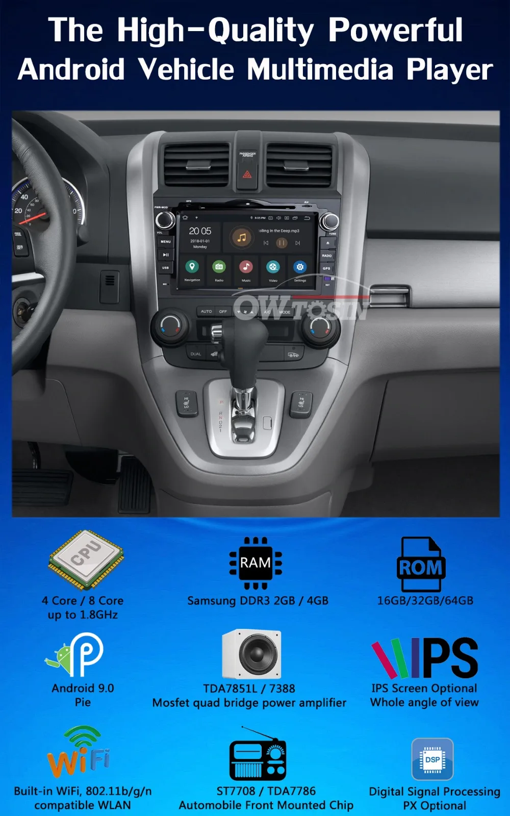 Discount 8" PX6 4+64G Android 9.0 Car DVD GPS Radio Stereo Multimedia Player For Honda CRV CR-V 2006 2007 2008 2009 2010 2011 DSP CarPlay 1 Discount 8" PX6 4+64G Android 9.0 Car DVD GPS Radio Stereo Multimedia Player For Honda CRV CR-V 2006 2007 2008 2009 2010 2011 DSP CarPlay 1