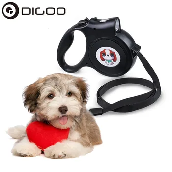 

DIGOO DG-PL901 5M Retractable Pet Traction Leash Waterproof Automatic Flexible Dog Leash 360 Self-Locking Hook Supplies With LED