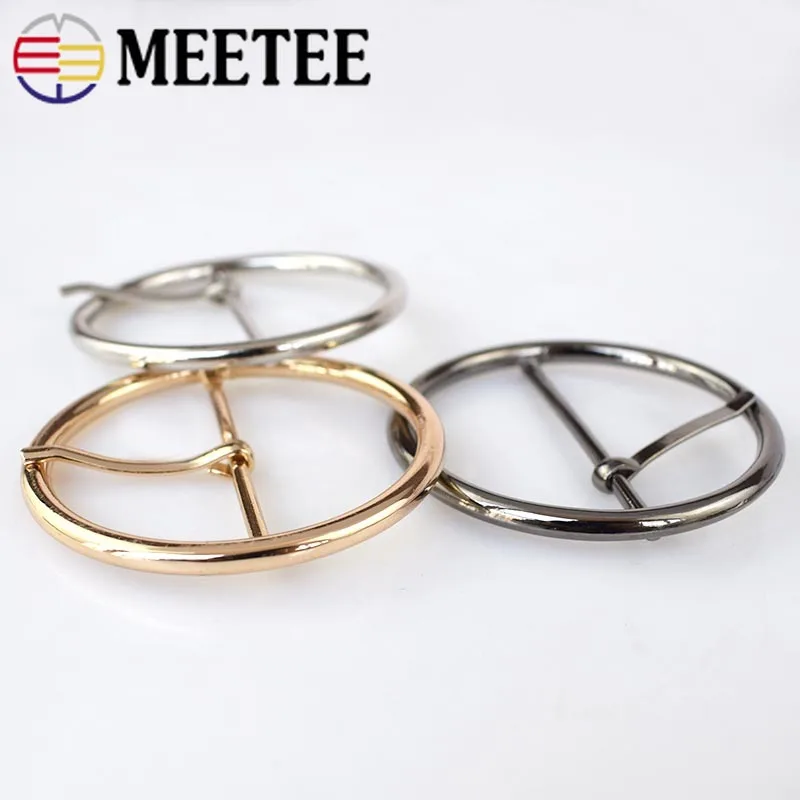 4 шт. Meetee 20 70 мм круглый металлический ремень пряжка для регулировки Pin пряжки DIY
