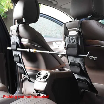 

2 Pcs Outdoor Fixing Waterproof Elastic With Buckle Solid Holder Fishing Rod Carrier Vehicle Backseat Universal Oxford Cloth
