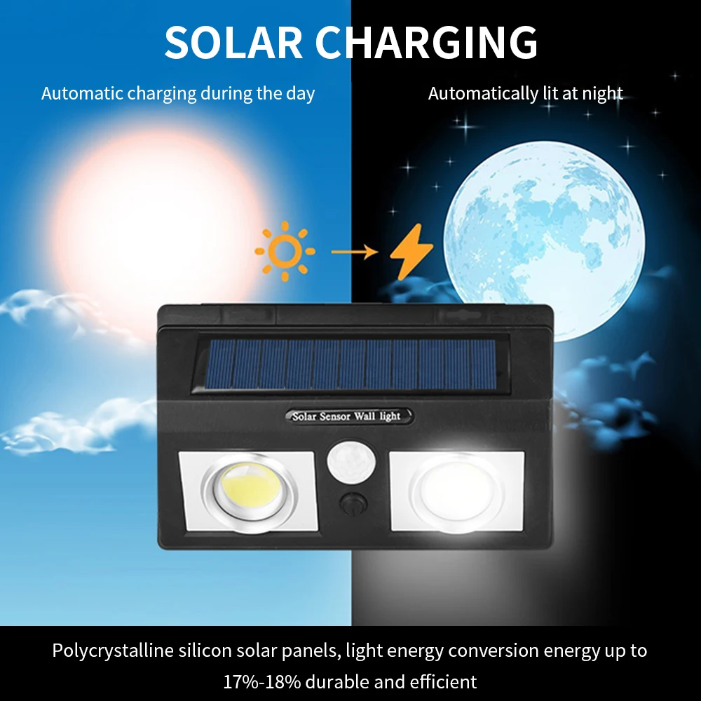 25/37/50/62LED Солнечный свет нескольких режимов движения Сенсор 1/2/4 шт. стенная солнечна лампа на открытом воздухе Водонепроницаемый сад защитные лампы