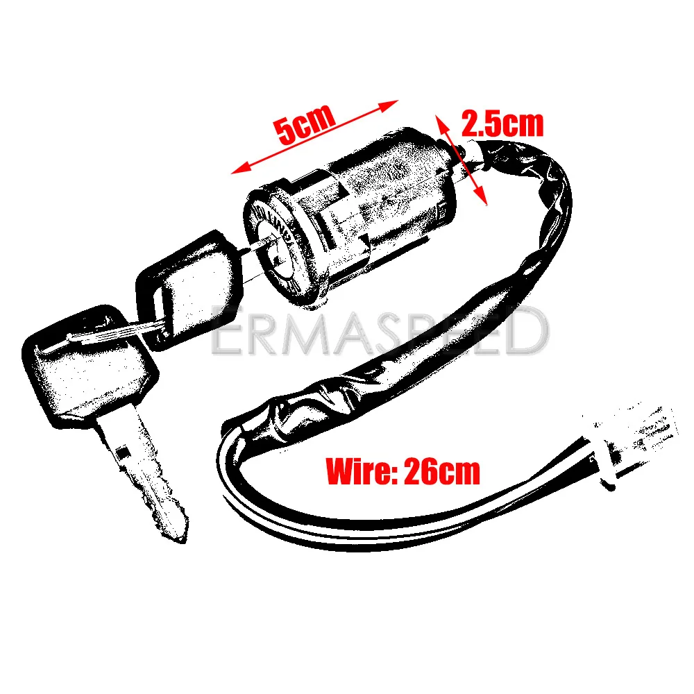 Universal Motorcycle Ignition Switch With 2 Keys 4 Wires For Scooters Dirt Bike Quad ATV  50cc 70cc 90cc 125cc 150cc 200cc 250cc