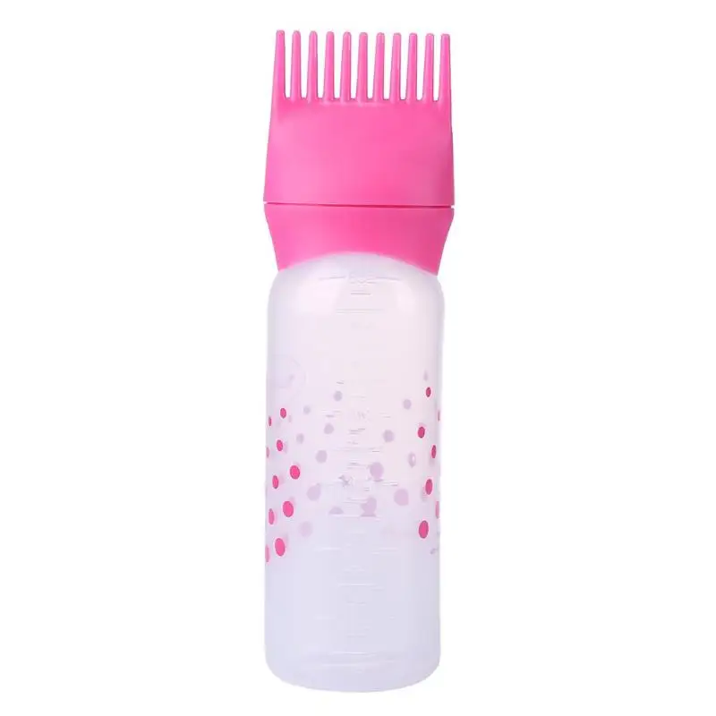 50 унций пластиковая краска для волос бутылка для многоразового использования пустая бутылочка для средства по уходу за волосами краситель аппликатор щетка бутылка для окрашивания волос дозирующая расческа - Цвет: Розовый