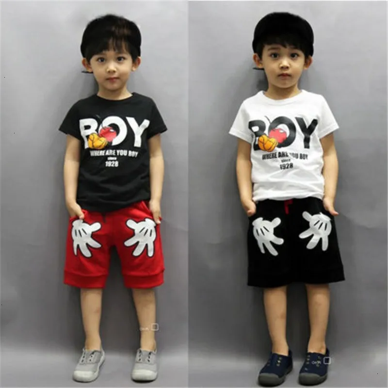 2018-Summer-Fashion-New-Boys-And-Girls-Two-color-Baby-100-Cotton-Two-piece-Short-sleeved (2)