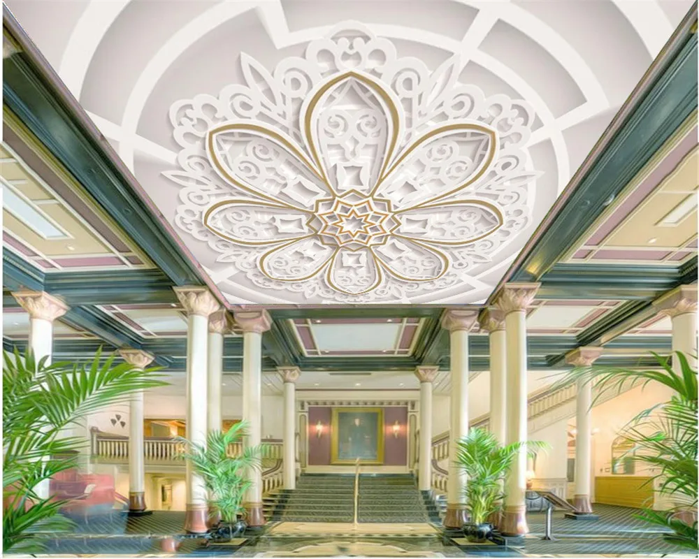 3d Home Wallpaper European White Embossed Flower Simple Atmospheric Zenith Decoration Environmental Protection Wallpaper