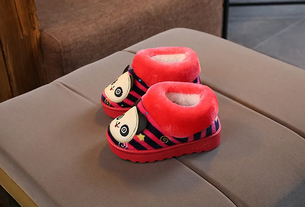 Детская повседневная обувь; детская зимняя теплая обувь для маленьких девочек; милые домашние тапочки в полоску с героями мультфильмов; домашняя обувь