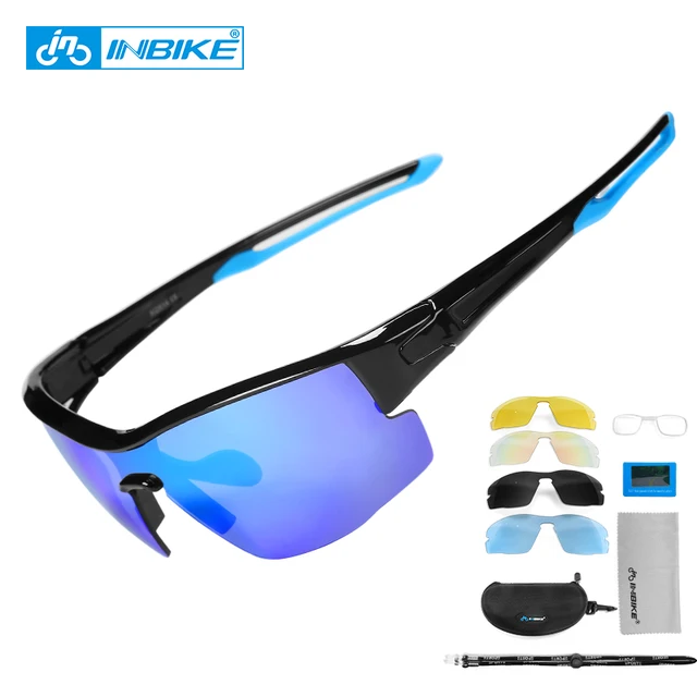 US $9.39 INBIKE Polarized Cycling Glasses 5 Lens Sports MTB Bike Eyewear Men Women Road Bike Myopia Frame Go
