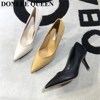 

Fashion High Heels Shoes Women Pumps Printed Toe Work Shoes Slip On Shallow Shoes For Party Dress Shoe Footwear zapatos de mujer