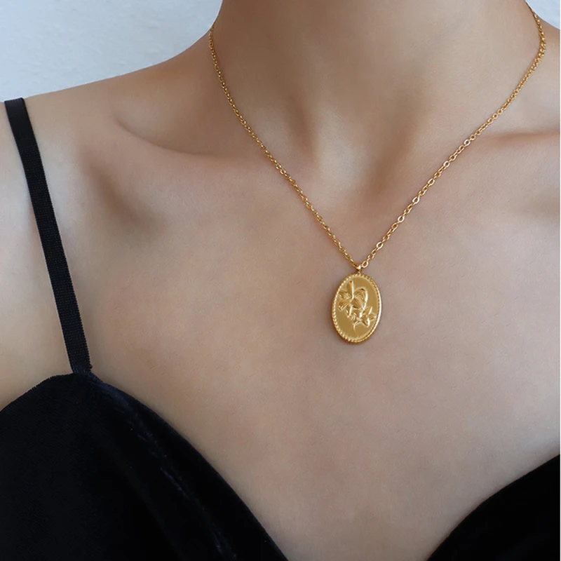 ◇Hei◇ lilies pendant necklace [正規品/関税込] Amazon.com: Sterling Silver Oxidized Double Sided Large