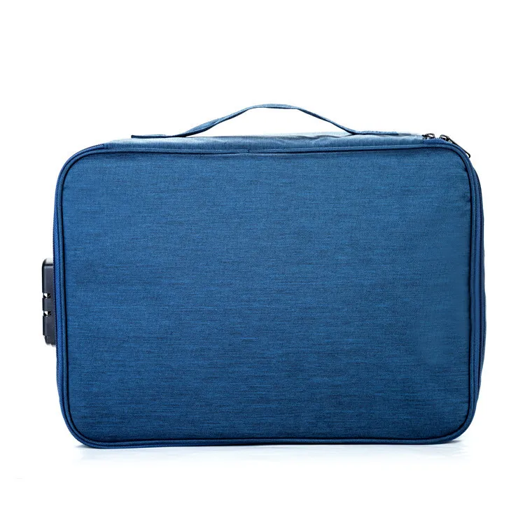 Large Capacity Document Bag Creative Multifunction File Folder Ticket Bags for Home Travel Organizer Storage Supplies - Цвет: Blue