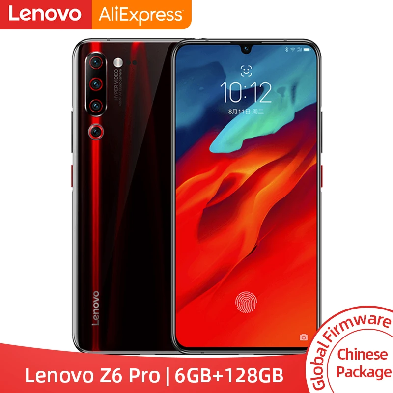Najtaniej Globalny rom Lenovo Z6 Pro 6GB 128GB Snapdragon 855 smartfon z procesorem ośmiordzeniowym octa core 6.39 \