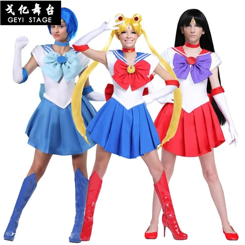 New Anime Beautiful Soldier Sailor Moon Mars Japanese Anime Cosplay Girl Costume Halloween Party Dress Complete Fantasy Outfit Anime Costumes Aliexpress