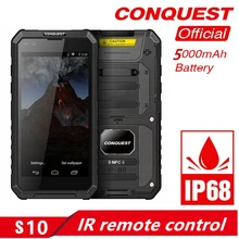 CONQUEST S10 IP68 Walkie Talkie Rugged Phone Add Strong Flashlight/Bar/QR Code/RFID/NFC and IoT Intelligent Handheld Smartphone