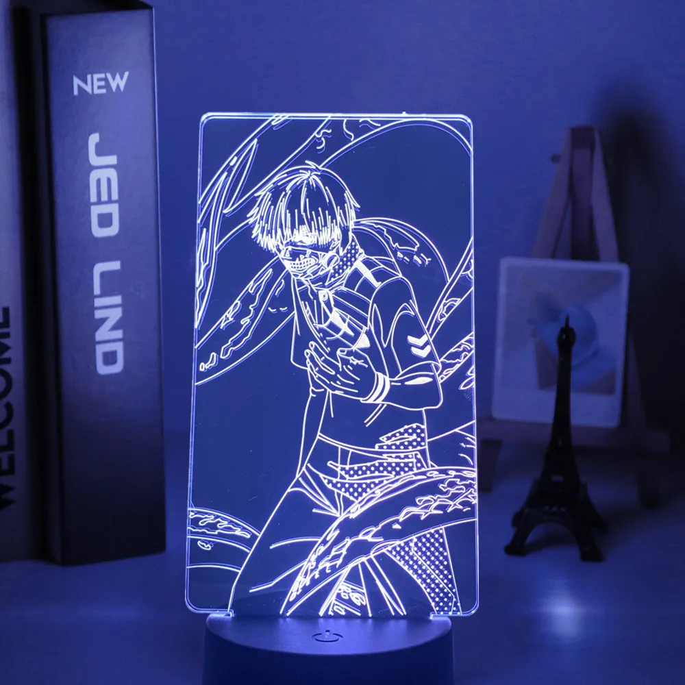 

3d Light Anime Tokyo Ghoul Ken Kaneki for Home Decoration Nightlight Cool Birthday Gift Acrylic Led Night Lamp Tokyo Ghoul