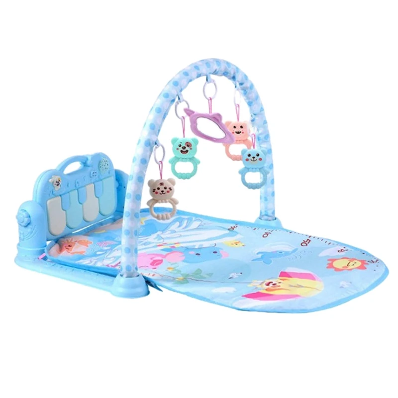 Blue Игровой коврик Детский ковер музыкальная головоломка коврик с фортепианной клавиатурой обучающая подставка игрушки для младенцев фитнес ползающий коврик подарок для детей тренажерный зал - Цвет: Blue