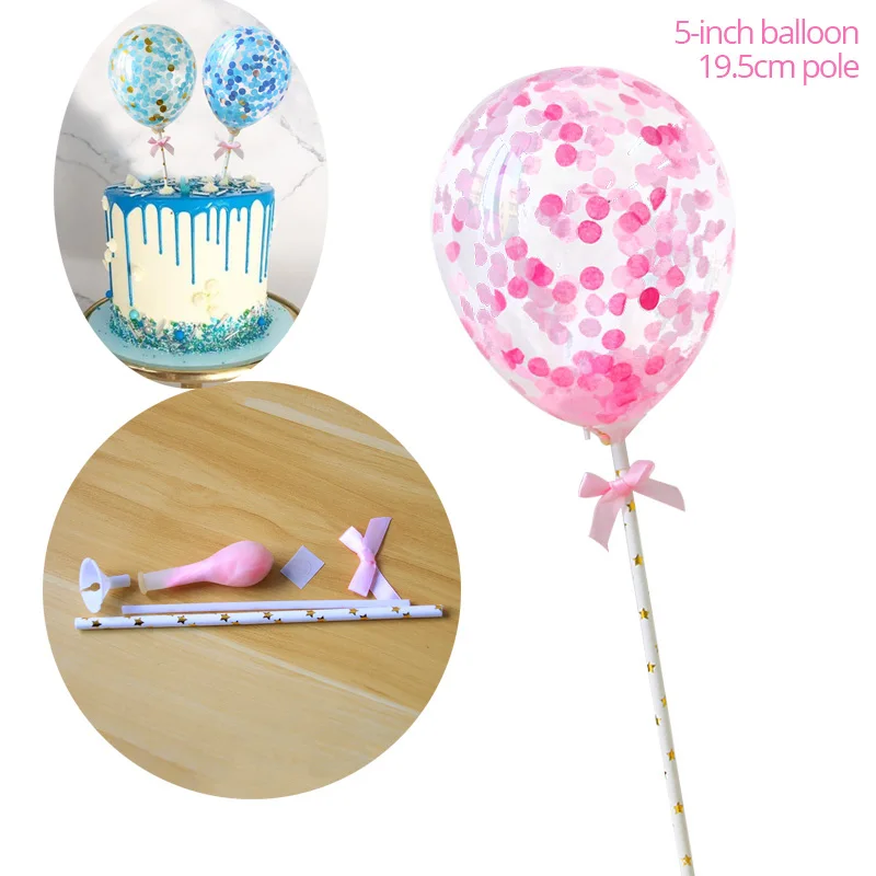balloon topper Вечерние украшения для торта в форме единорога из ПВХ, украшения для торта в форме сердца, звезды, облака, украшения для кексов на свадьбу, день рождения, вечеринку - Цвет: balloon topper