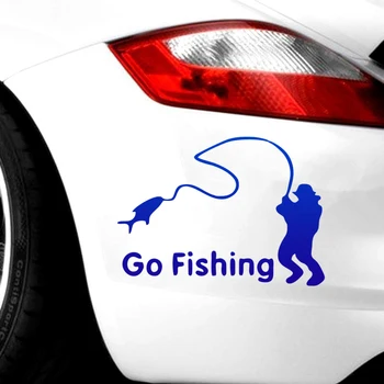 

Cartoon Go Fishing Night Reflective window Stickers Die Cut Vinyl Netbook Decal 15x11cm