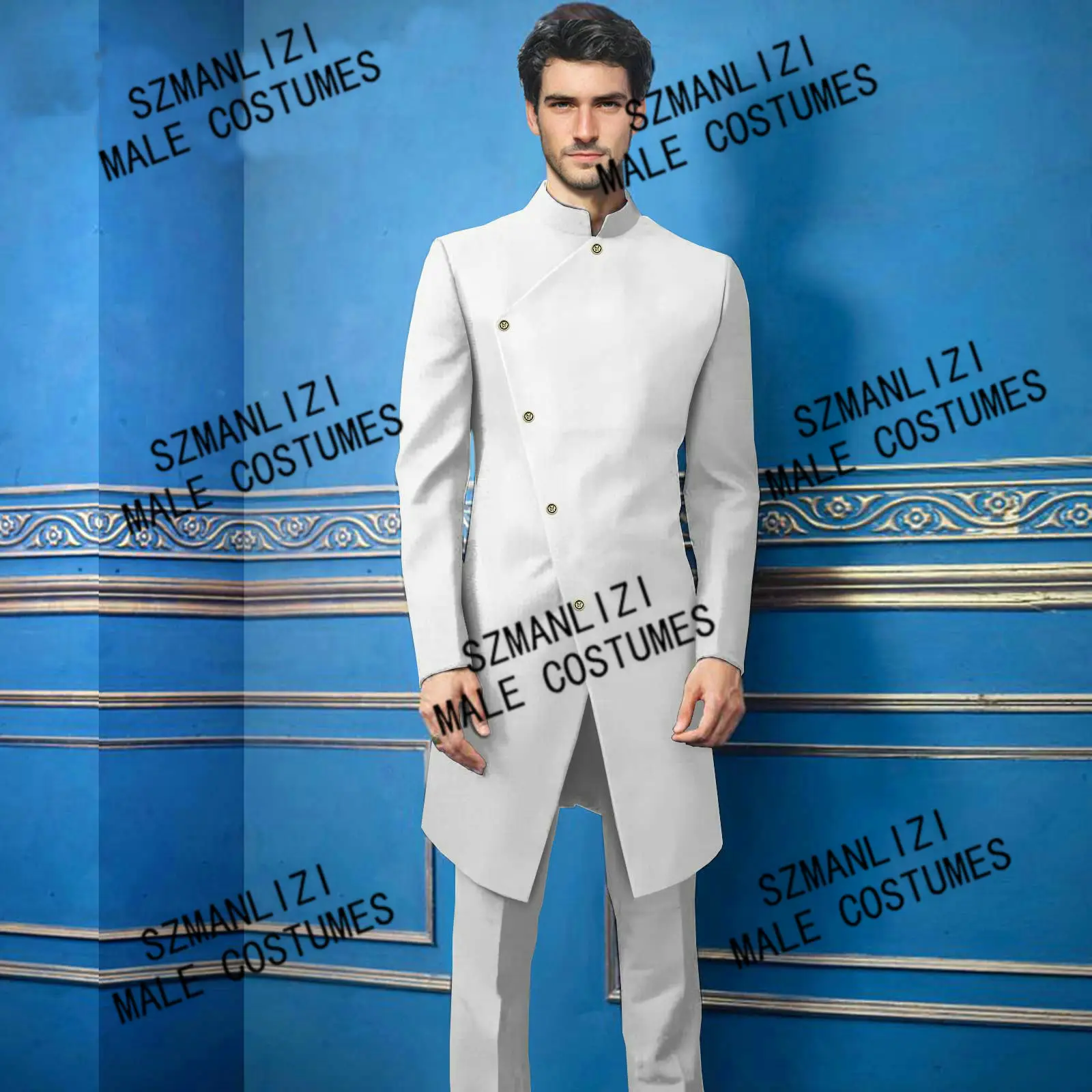 

2021 Custom Made White Slim Fit Wedding Costume Suit For Men Groom Suits Tuxedos Groomsmen Party Suits Wedding Tuxedo Bridegroom