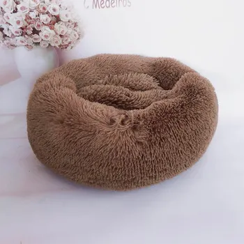 

Plush Long Dog Kennel Round Kennel Sleeping Bag Cat House Lounger Winter Warm Sofa Basket For Small Medium Large Dogs new
