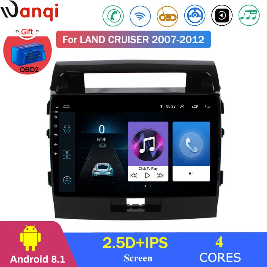 Для Toyota land cruiser LC200 2007-2012 автомобильный Радио Мультимедиа Видео плеер Navi gps Android 8 1