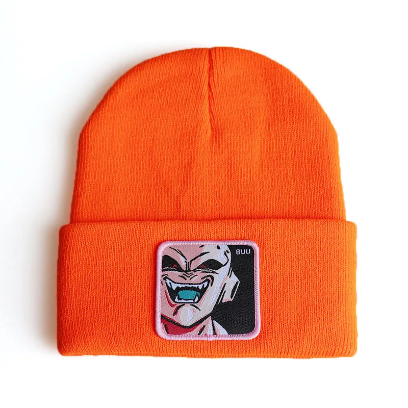 Dragon Ball Z MAJIN BUU Beanie, высококачественные хлопковые повседневные шапочки для мужчин и женщин, теплая вязаная зимняя шапка, модная однотонная шапка унисекс - Цвет: Цвет: желтый