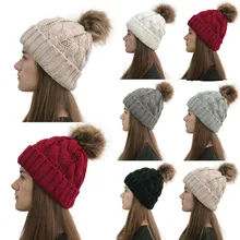 Шапки для женщин, меховые зимние, Россия,, зимние шапки с натуральным мехом, шапка, вязаный бюстгальтер, Шапка-бини