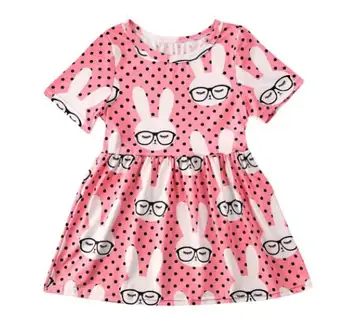 

4colors Spring Girls Clothes Dresses Kids Dress Bunny rabbit Girls Toddler Girl Dresses 1-5T sylvia 613268426951