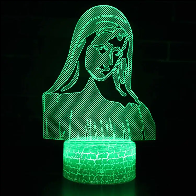 Крестовая 3d лампа, цветной сенсорный светодиодный Usb визуальный Ночной светильник, новинка, светильник Usb, светодиодный 3d светильник, светильники, Powerbank, Детская лампа - Испускаемый цвет: Crack  base