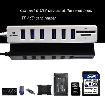 

USB Hub 2.0 USB Splitter High Speed 8 Ports Expander Adapter 2.0 Hab TF SD Card Reader All In One For PC Computer Accessories
