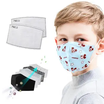 

10/100PCS PM25 Mask Filter Anti-Dust Haze Protective Replacement Filter for Children Printed Fabric Mask Activated Carbon Filter