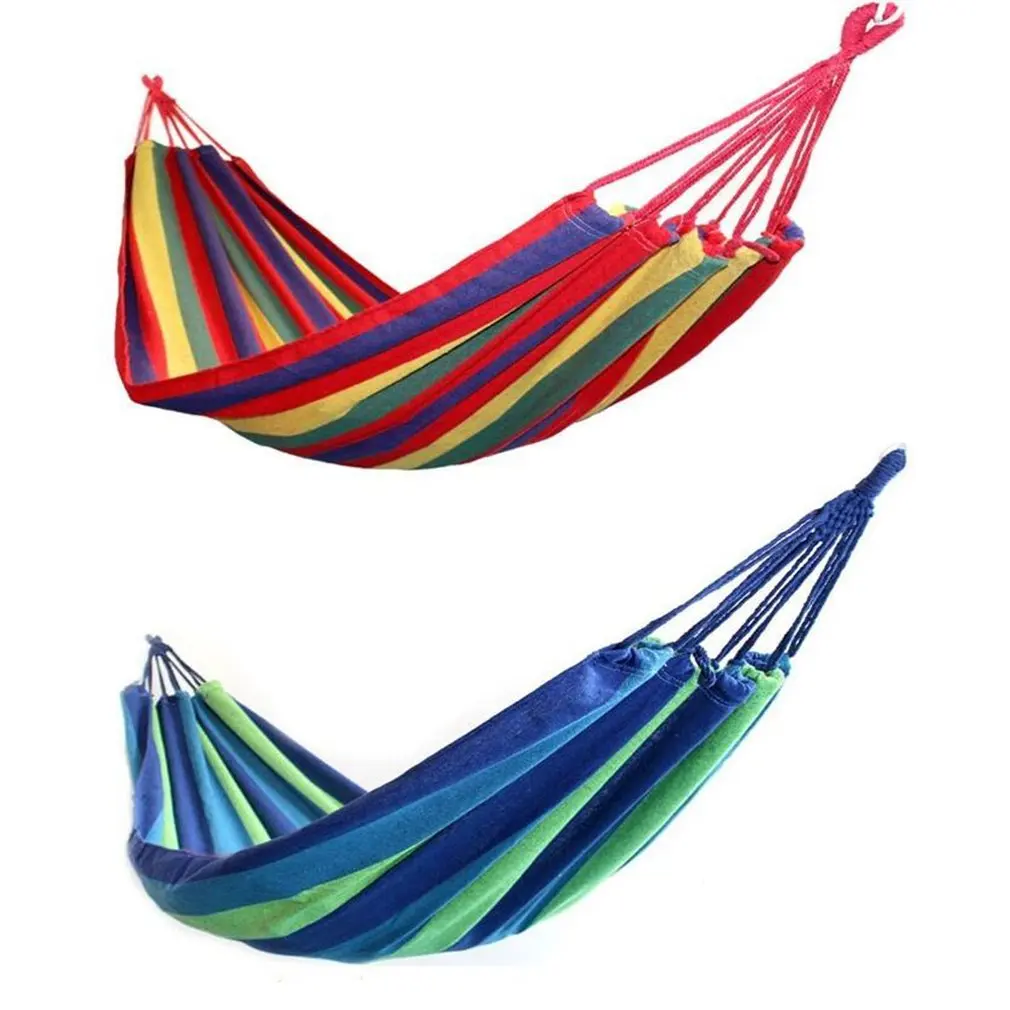 

Hot New Portable Cotton Rope Outdoor Hammock Duyan Strong Enough Easy to Carry 120Kg Easy Fixing For Outdoor Sports