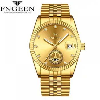

Luxury Relogio Masculino Brand FNGEEN Quartz Watches Men Business Male Clock Luxury Waterproof Date Wristwatch saat montre homme