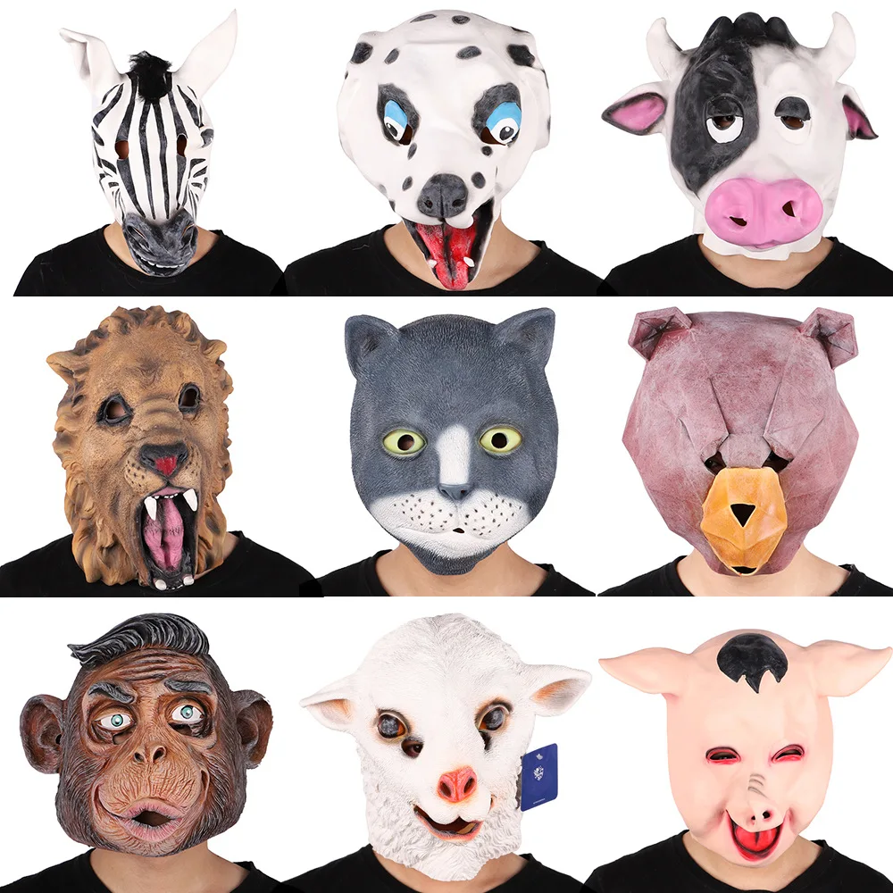 

Halloween Props Head Band Poodle Hourse And Deer Bear Mask Lion Monkey Animal Dog Mask Ball Party Culture