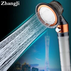 ZhangJi Magic Turbocharged Propeller Driven Shower Head with Stop button Water Saving Cotton and Beads Filter Spray Nozzle