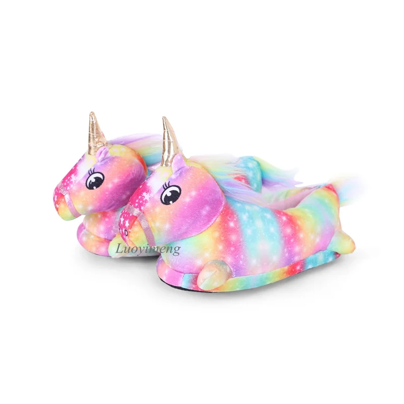 Pink Unicorn Sleeping Shoes Kigurumi Unicorn Home Slippers Winter - Main Image