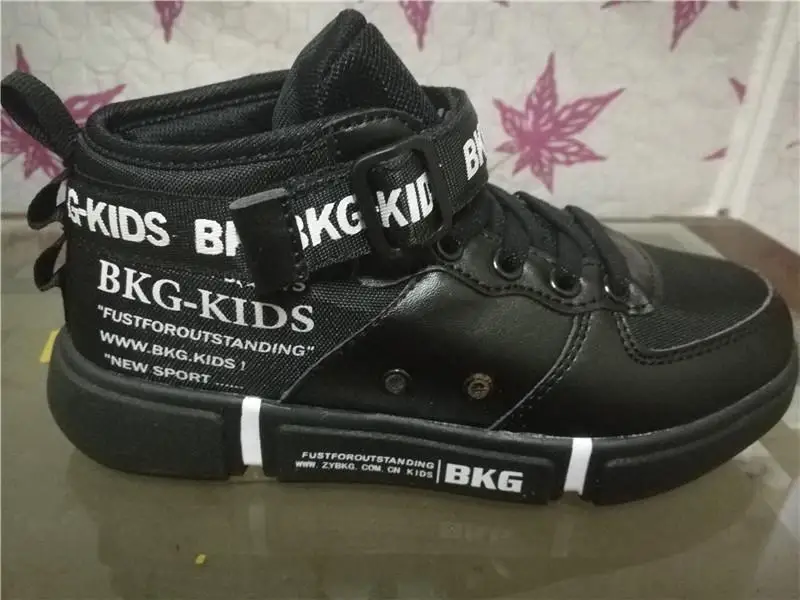 Black 7332-2 Детская спортивная обувь с высоким берцем для бега, новая модная повседневная обувь для больших мальчиков и девочек, кроссовки - Цвет: Black 7332-2
